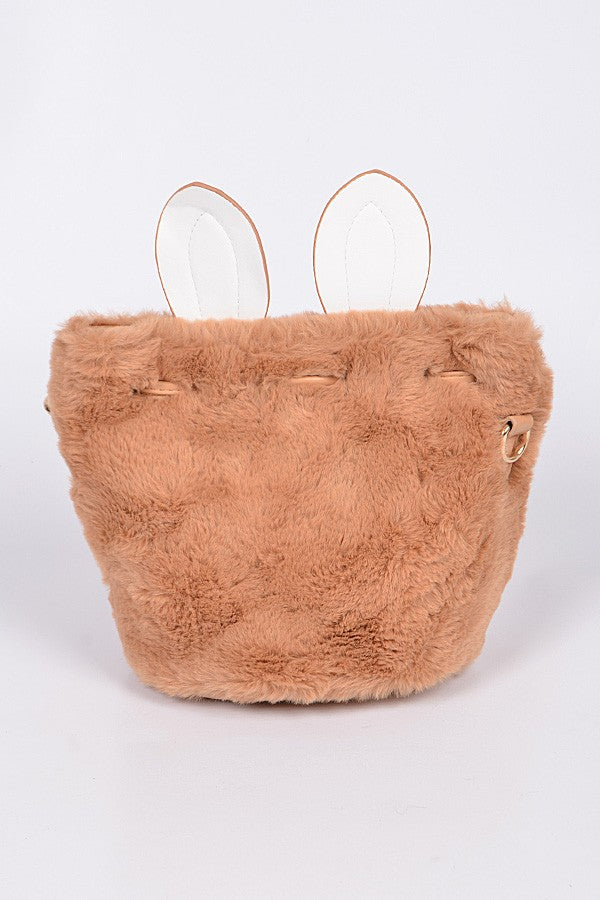 Faux Fur Bunny Clutch Handbag