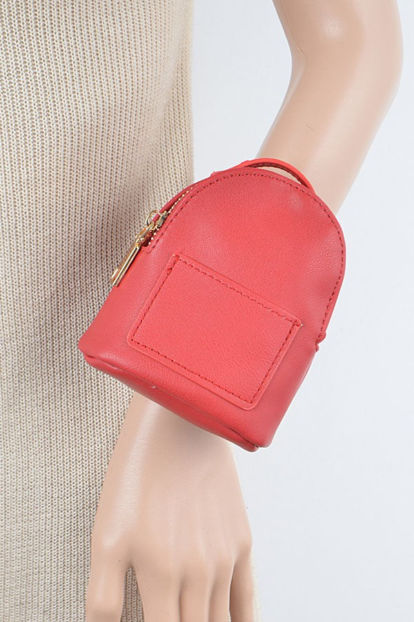 Backpack Shape Mini Bag W/crossbody Chain