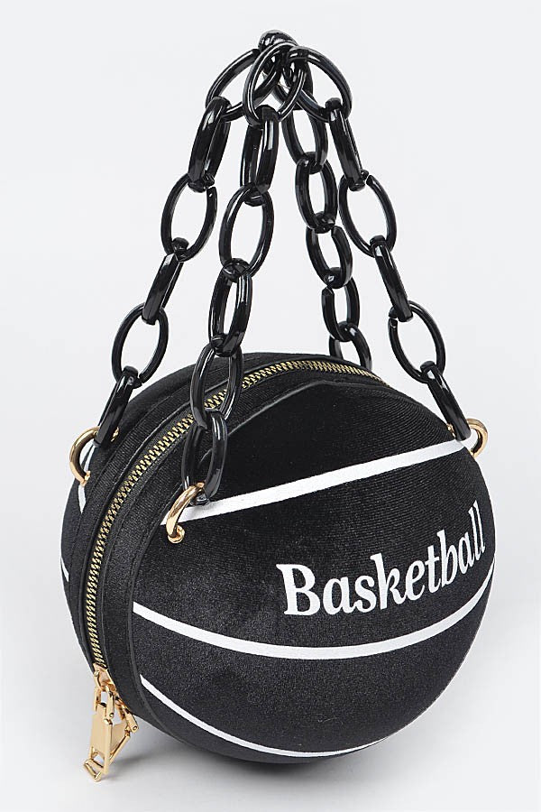 Velvet Small Basketball Bag W/plastic Chain
