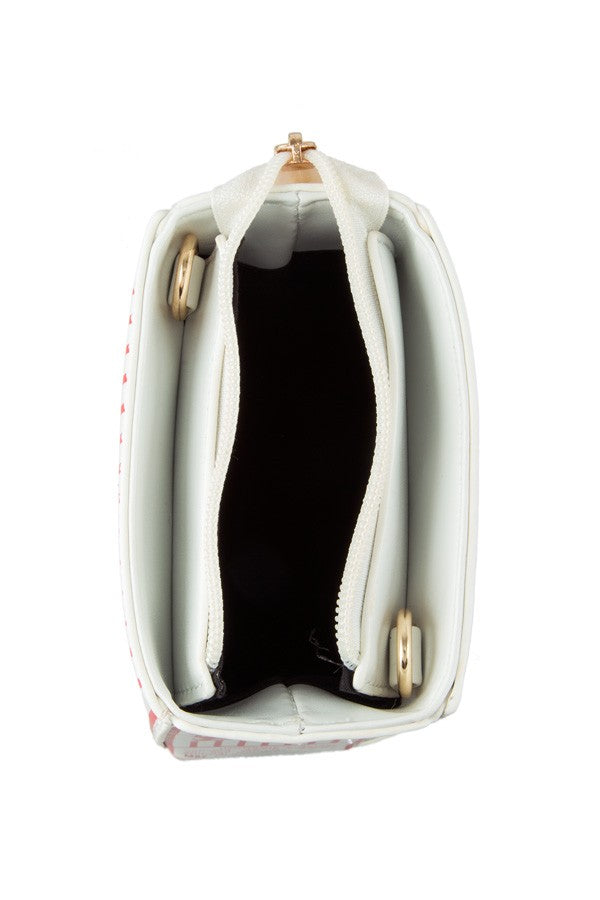 Fresh Popcorn Print Rectangular Crossbody Bag