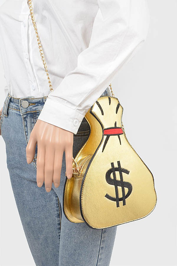 Money Bag Shiny Clutch