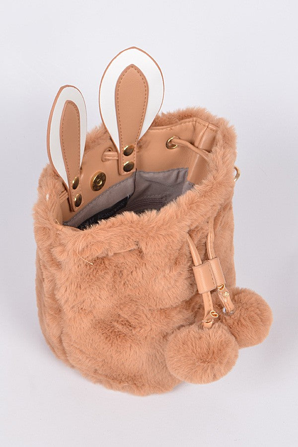 Faux Fur Bunny Clutch Handbag