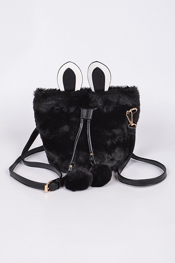 Faux Fur Bunny Clutch Handbag