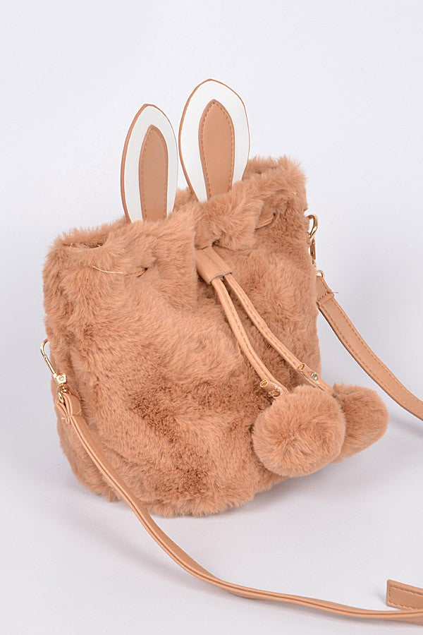Faux Fur Bunny Clutch Handbag