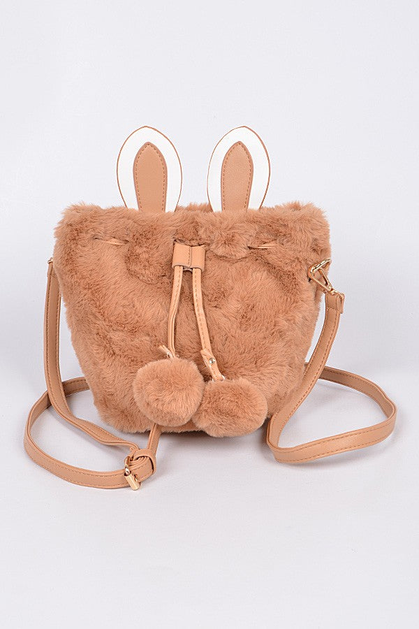 Faux Fur Bunny Clutch Handbag