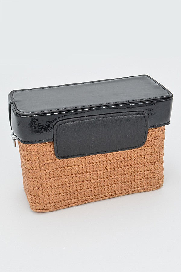 Straw Camera Basket Clutch