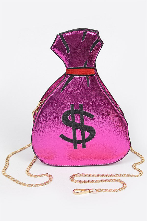 Money Bag Shiny Clutch