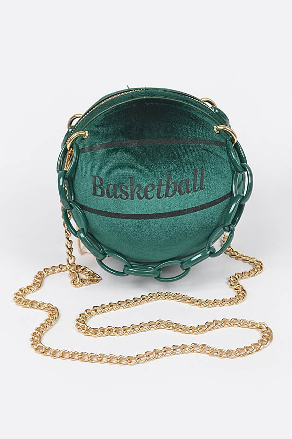Velvet Small Basketball Bag W/plastic Chain