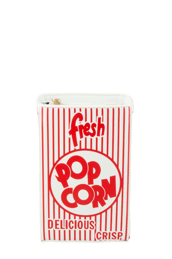 Fresh Popcorn Print Rectangular Crossbody Bag
