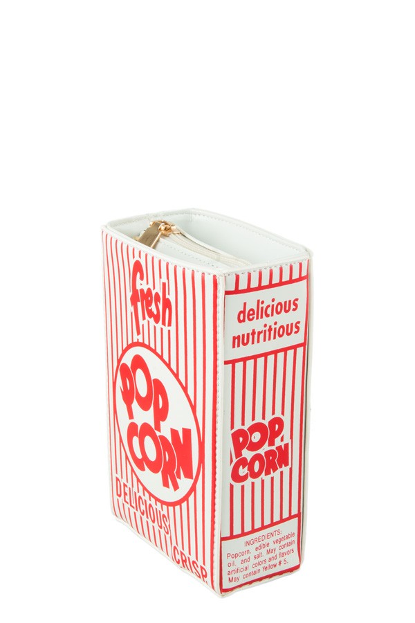 Fresh Popcorn Print Rectangular Crossbody Bag