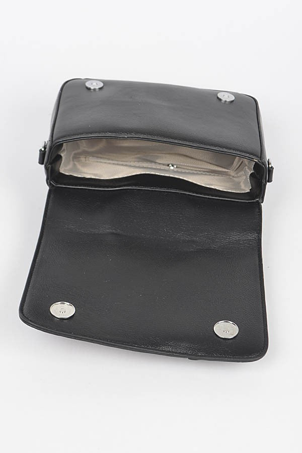 Faux Leather Metal Studded Jacket Clutch