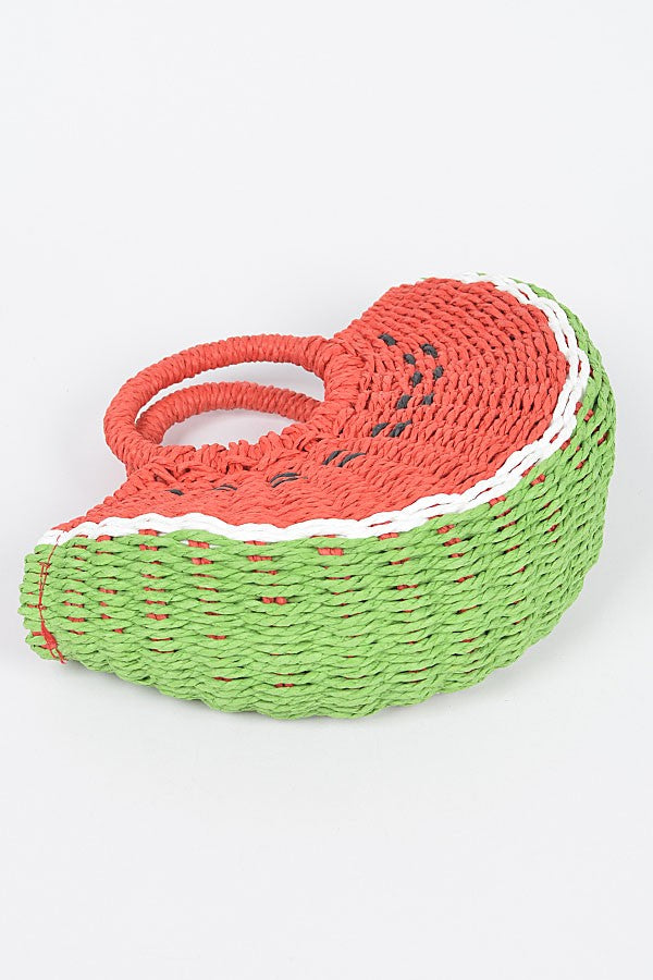 Faux Straw Watermelon Novelty Bag