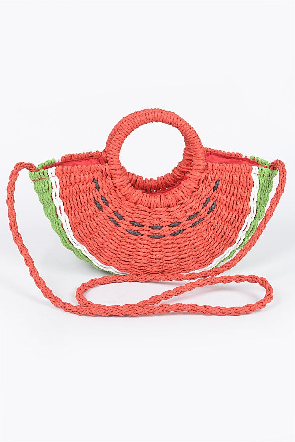 Faux Straw Watermelon Novelty Bag